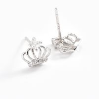 1 Pair Simple Style Oval Water Droplets Crown Sterling Silver Earrings main image 6