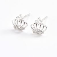 1 Pair Simple Style Oval Water Droplets Crown Sterling Silver Earrings main image 7