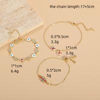 Elegant Luxurious Classic Style Heart Shape Eye Copper Enamel Plating Inlay Zircon 14k Gold Plated Bracelets main image 3