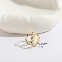 1 Piece Elegant Luxurious Classic Style Eye Asymmetrical Enamel Plating Copper 14k Gold Plated Hoop Earrings main image 3