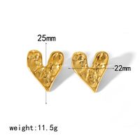 1 Pair Simple Style Heart Shape Polishing Plating 304 Stainless Steel 18K Gold Plated Ear Studs main image 4