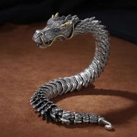 Rétro Dragon Le Cuivre Unisexe Bracelets sku image 5