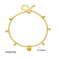 Vintage Style Solid Color 304 Stainless Steel Plating No Inlaid 18K Gold Plated Women's Anklet main image 2