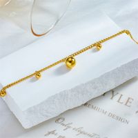 Vintage Style Solid Color 304 Stainless Steel Plating No Inlaid 18K Gold Plated Women's Anklet main image 4