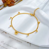 Vintage Style Solid Color 304 Stainless Steel Plating No Inlaid 18K Gold Plated Women's Anklet main image 5