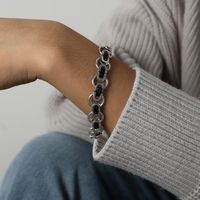 Hip-hop Geometric Titanium Steel Plating Bracelets Necklace sku image 1