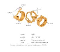 Casual Elegant Simple Style Solid Color Titanium Steel Plating Inlay Zircon 18k Gold Plated Rings main image 2