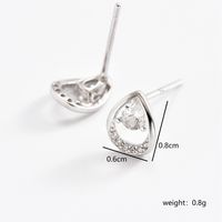 1 Pair Simple Style Oval Water Droplets Crown Sterling Silver Earrings main image 3