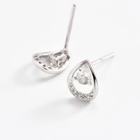 1 Pair Simple Style Oval Water Droplets Crown Sterling Silver Earrings main image 8