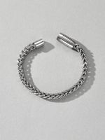 Classic Style Solid Color Stainless Steel Men's Bracelets main image 4