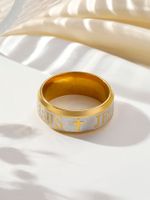Classic Style Letter Stainless Steel Plating Rings main image 3