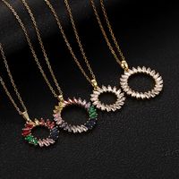 Simple Style Solid Color Copper Inlay Zircon Pendant Necklace main image 3