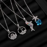 Simple Style Commute Starfish Copper Inlay Zircon Pendant Necklace main image 4