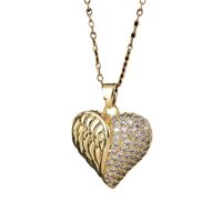 Simple Style Heart Shape Copper Inlay Zircon Pendant Necklace main image 6