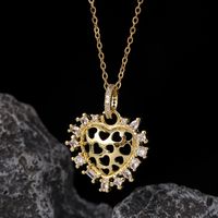 Simple Style Heart Shape Copper Inlay Zircon Pendant Necklace sku image 10