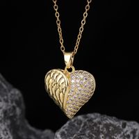 Simple Style Heart Shape Copper Inlay Zircon Pendant Necklace sku image 6