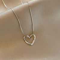 Simple Style Heart Shape Copper Silver Plated Necklace In Bulk main image 1