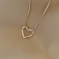Simple Style Heart Shape Copper Silver Plated Necklace In Bulk main image 4