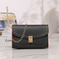 Women's Small Pu Leather Solid Color Fashion Square Flip Cover Crossbody Bag sku image 1