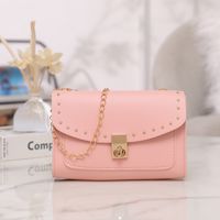 Women's Small Pu Leather Solid Color Fashion Square Flip Cover Crossbody Bag sku image 3