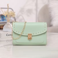 Women's Small Pu Leather Solid Color Fashion Square Flip Cover Crossbody Bag sku image 5
