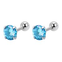 Simple Style Round Heart Shape Stainless Steel Inlay Artificial Diamond Ear Studs 1 Pair sku image 3