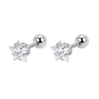 Simple Style Round Heart Shape Stainless Steel Inlay Artificial Diamond Ear Studs 1 Pair sku image 61