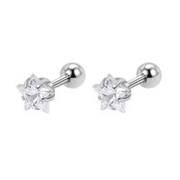 Simple Style Round Heart Shape Stainless Steel Inlay Artificial Diamond Ear Studs 1 Pair sku image 46