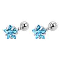 Simple Style Round Heart Shape Stainless Steel Inlay Artificial Diamond Ear Studs 1 Pair sku image 100