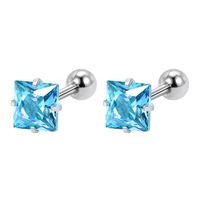 Simple Style Round Heart Shape Stainless Steel Inlay Artificial Diamond Ear Studs 1 Pair sku image 18