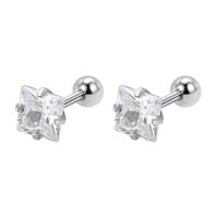 Simple Style Round Heart Shape Stainless Steel Inlay Artificial Diamond Ear Studs 1 Pair sku image 38