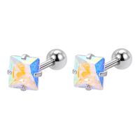 Simple Style Round Heart Shape Stainless Steel Inlay Artificial Diamond Ear Studs 1 Pair sku image 52