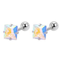 Simple Style Round Heart Shape Stainless Steel Inlay Artificial Diamond Ear Studs 1 Pair sku image 21