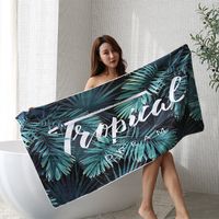 Vacation Letter Tropical Flower Superfine Fiber Bath Towels main image 3