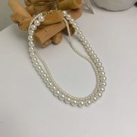 Elegant Geometrisch Künstliche Perle Perlen Frau Geschichtete Halskette main image 5