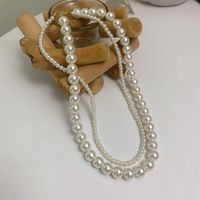 Elegant Geometric Artificial Pearl Beaded Women's Layered Necklaces main image 4