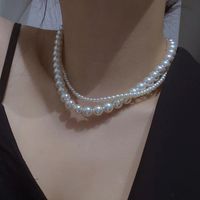 Elegant Geometrisch Künstliche Perle Perlen Frau Geschichtete Halskette main image 2