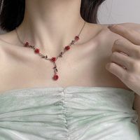 Romantic Rose Alloy Plating Women's Pendant Necklace sku image 1