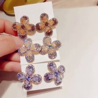 1 Pair Exaggerated Flower Alloy Plating Artificial Gemstones Women's Ear Studs main image 5