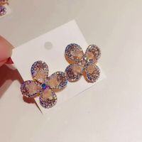 1 Pair Exaggerated Flower Alloy Plating Artificial Gemstones Women's Ear Studs sku image 2