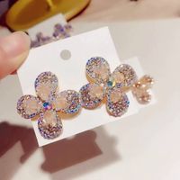 1 Pair Exaggerated Flower Alloy Plating Artificial Gemstones Women's Ear Studs main image 3