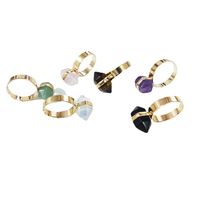 Simple Style Oval Crystal Patchwork Open Ring 1 Piece main image 1