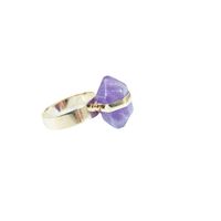 Simple Style Oval Crystal Patchwork Open Ring 1 Piece main image 3