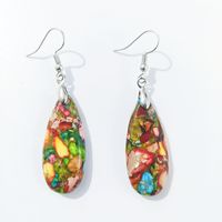 Retro Water Droplets Stone Drop Earrings 1 Pair sku image 7