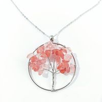 Simple Style Flower Crystal Hollow Out Pendant Necklace 1 Piece sku image 7