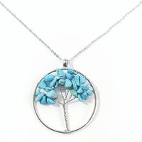 Simple Style Flower Crystal Hollow Out Pendant Necklace 1 Piece sku image 4