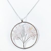 Simple Style Flower Crystal Hollow Out Pendant Necklace 1 Piece sku image 10