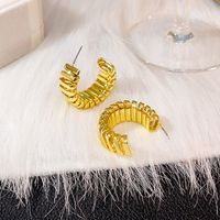 1 Pair Retro Punk C Shape Alloy Gold Plated Silver Plated Ear Studs main image 4