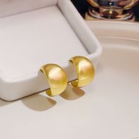 1 Pair Simple Style C Shape Plating Alloy Ear Studs main image 5