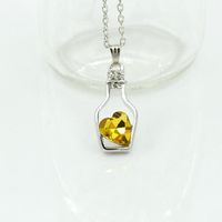 1 Piece Simple Style Heart Shape Alloy Plating Rhinestones Women's Pendant Necklace main image 4